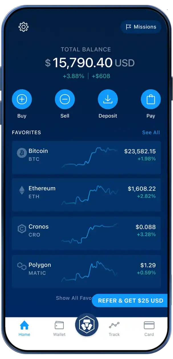 iPhone showing Crypto Earn page of the Stakings-Crypto.com App